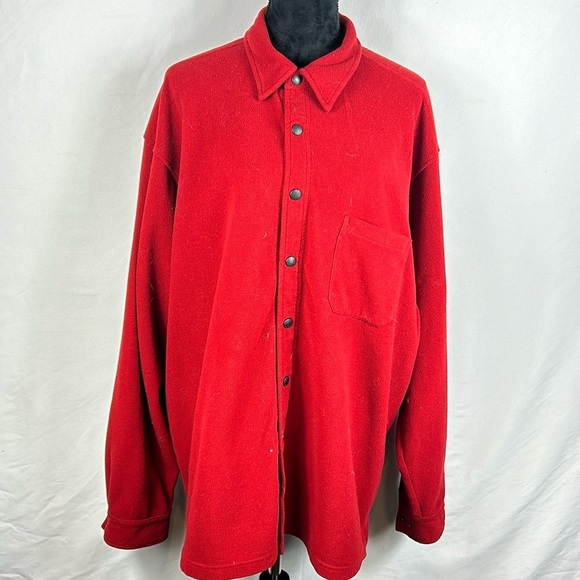 Eddie Bauer Fleece Button Down Sweater with Pocket - Picture 1 of 7